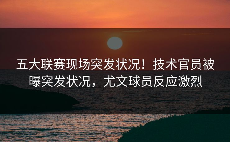 五大联赛现场突发状况！技术官员被曝突发状况，尤文球员反应激烈
